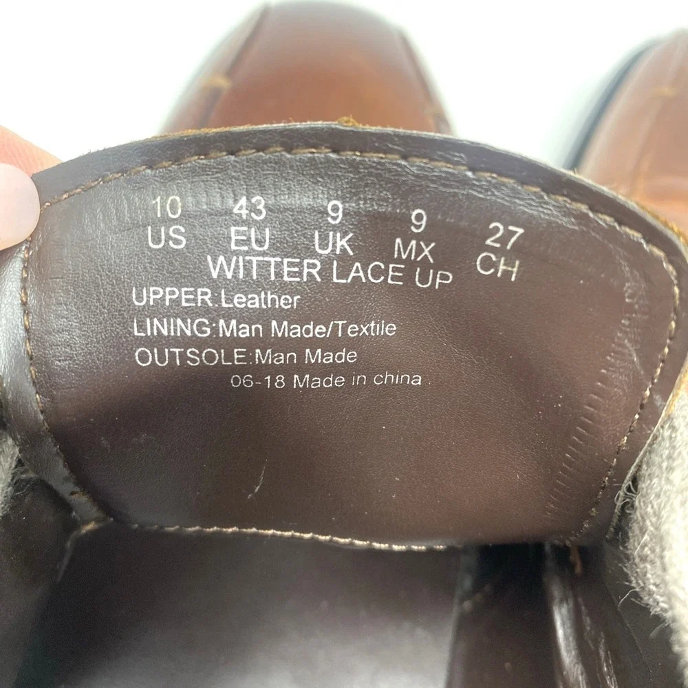 Kenneth Cole Reaction Men Shoes Sz 10 Oxford Witter Lace‎ Up Brown Leather Dress